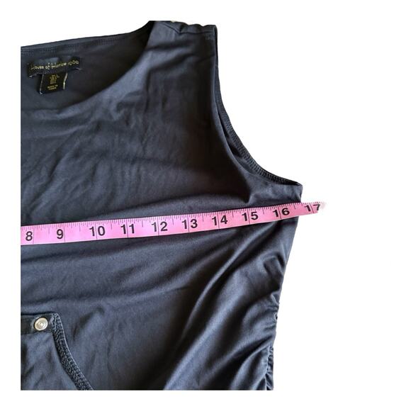 House of Harlow 1960 Black Sleeveless Ruched Bodysuit Size L Large - Picture 6 of 8